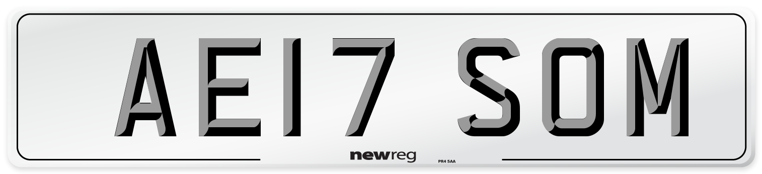 AE17 SOM Number Plate from New Reg